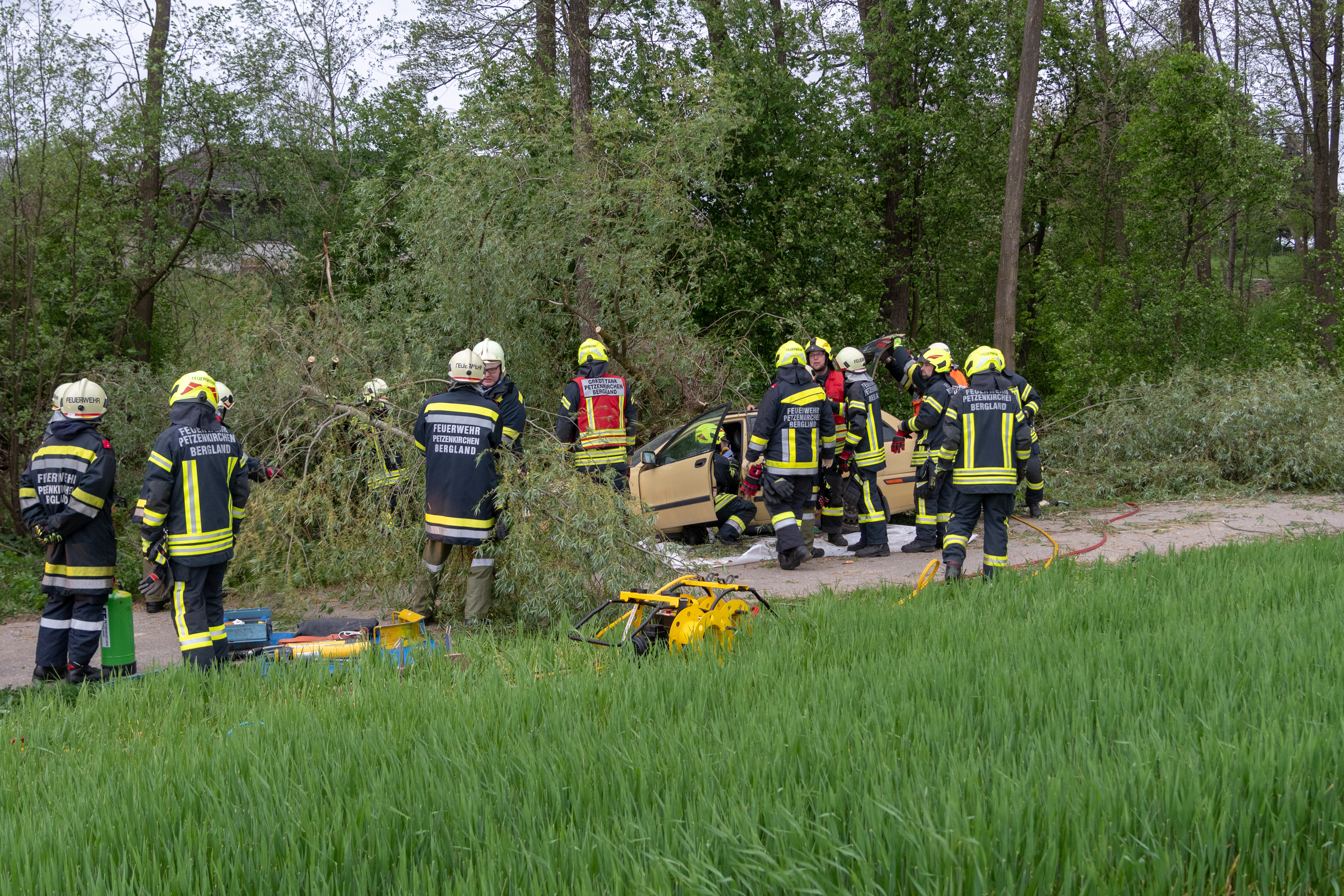 Zugsübung mit Rotem Kreuz und Statisten