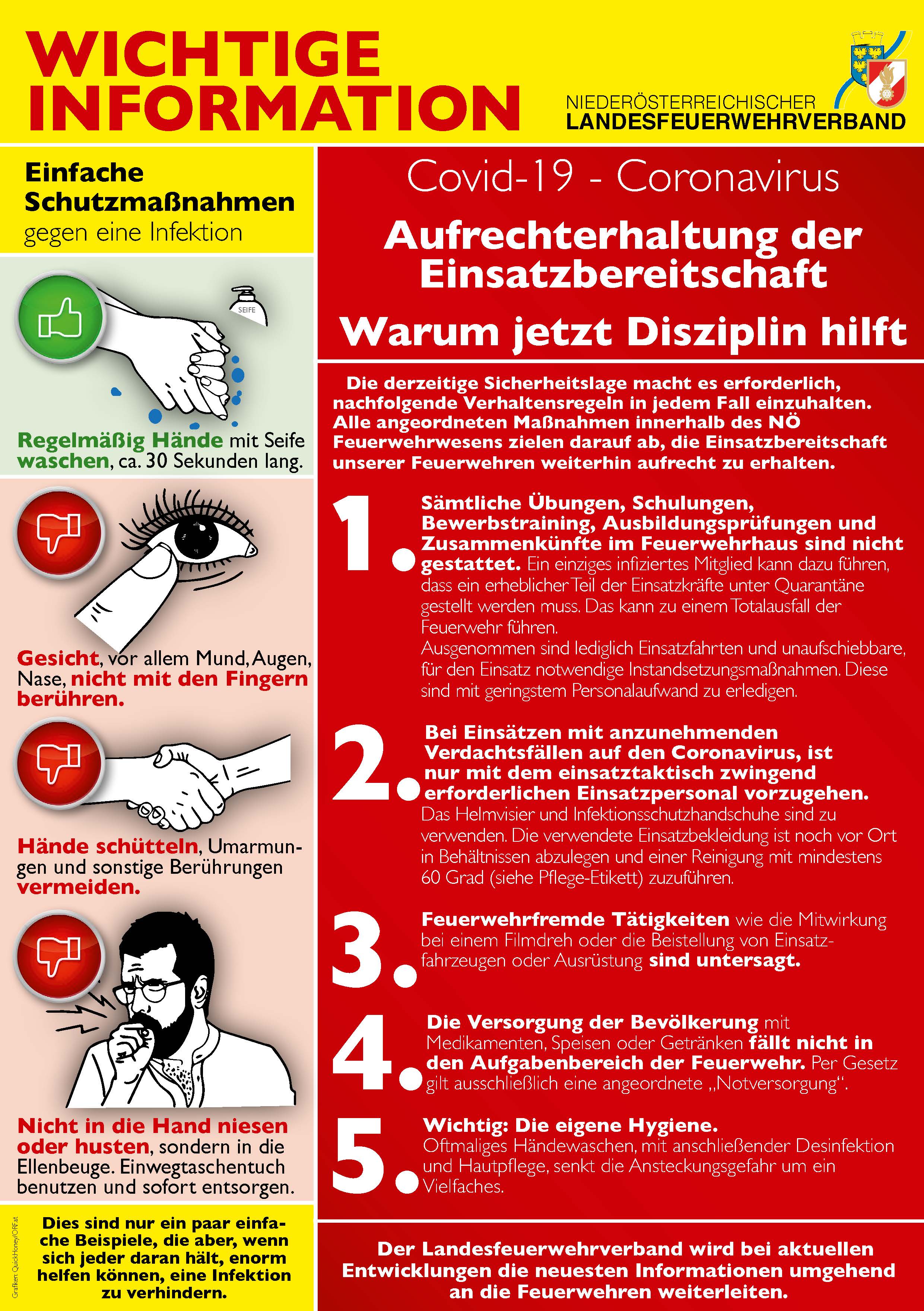 CORONA -Wichtige Infos des NÖ Landesfeuerwehrverbandes!