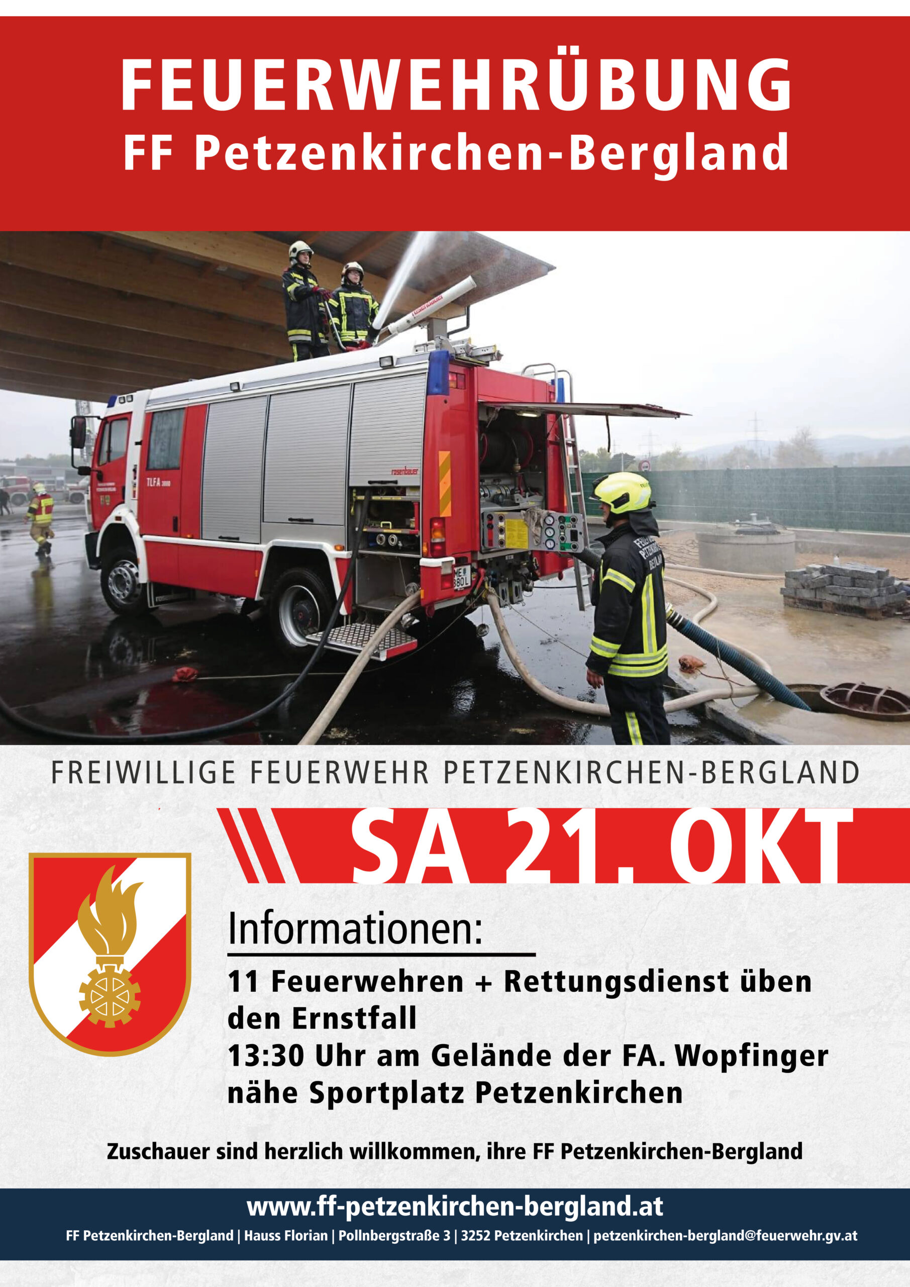 Feuerwehr Einsatzübung in Petzenkirchen